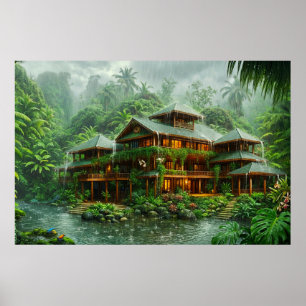 Herrenhaus des tropischen Regenwaldes Poster