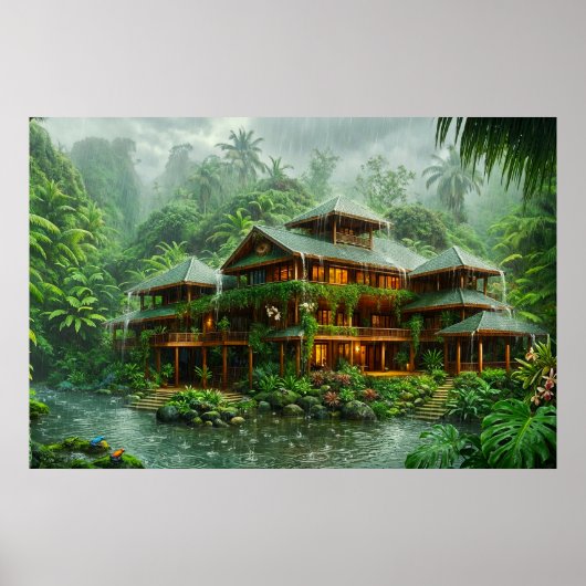 Herrenhaus des tropischen Regenwaldes Poster (Vorne)