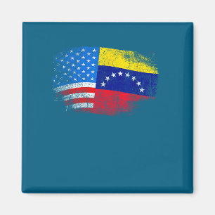 Herrenhemd Merican Flagge USA Unterstützen Venezue Magnet