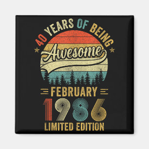 Herrenhemd Vintage Februar 1986 Alt 40. Magnet