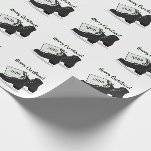 Herrenjunge Eis-Skate-Paket Weihnachtsfeier Geschenkpapier (Ecke)