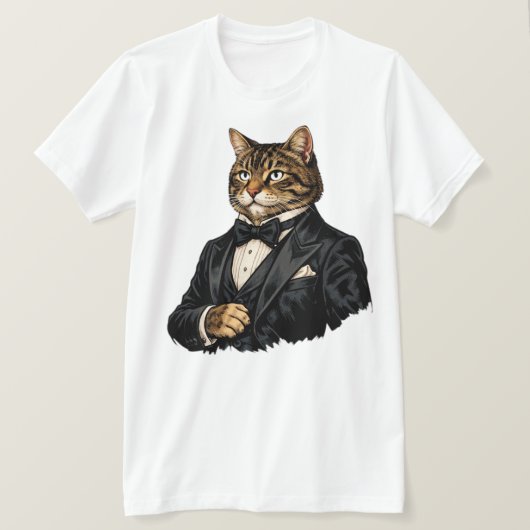 Herrenkatze Smoking T-Shirt (Design vorne)