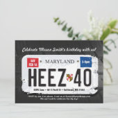Herrenmaryland-Lizenz 40. Geburtstagseinladung Einladung (Stehend Vorderseite)