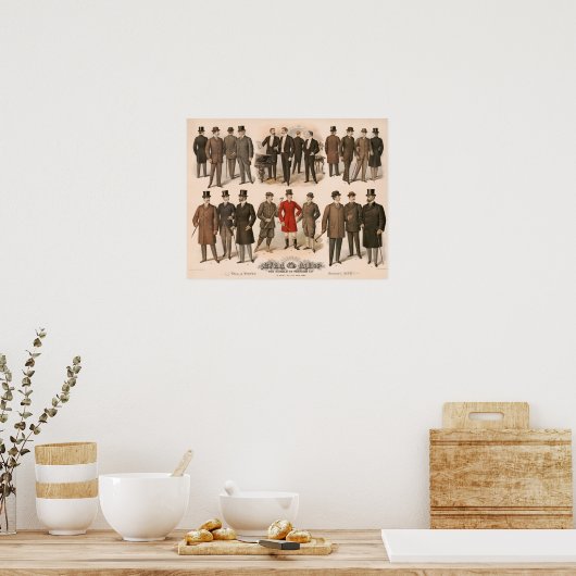 Herrenmode fällt und Winter 1895 Poster (Küche)