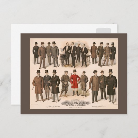 Herrenmode fällt und Winter 1895 Postkarte (Vorne/Hinten)