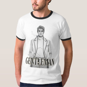Herrenporträt mit Pfeife T-Shirt