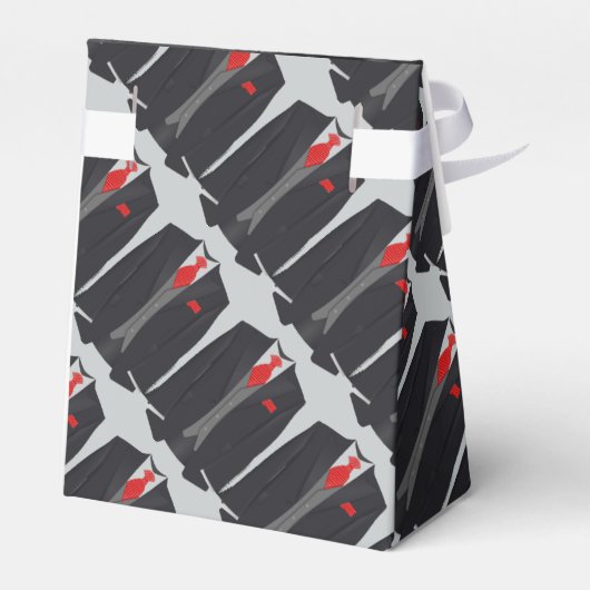 Herrenschwarzer Anzug und Rote Krawatte Zelt Gefäl Geschenkschachtel (Rückseite)