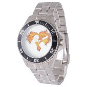Herrenuhr mit Herzflamme  Armbanduhr (Schrägansicht)
