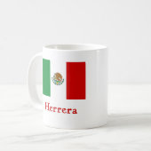 Herrera-mexikanische Flagge Kaffeetasse (Vorderseite Links)