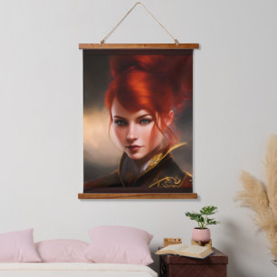 Herrin der Wind AI Concept Art von Xzendor7 Wandteppich Mit Holzrahmen