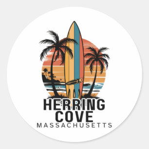 Herring Cove Beach Machusetts Surfen Surfer _1  Runder Aufkleber