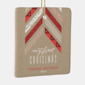 Herringbone Band 1. Weihnachtsschmuck - Crimson (Rechts)