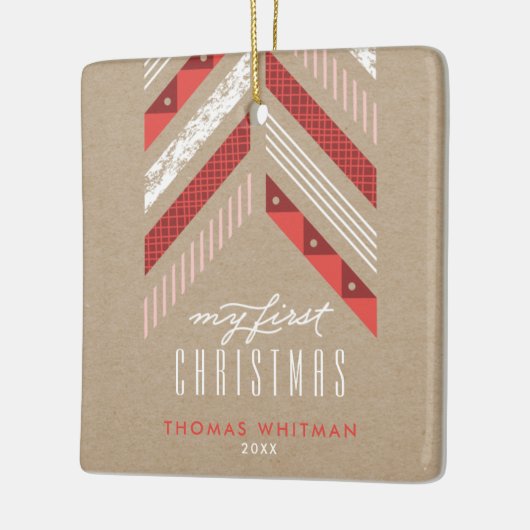 Herringbone Band 1. Weihnachtsschmuck - Crimson (Links)