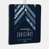 Herringbone Band Christmas Ornament - Blue (Rechts)