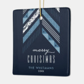 Herringbone Band Christmas Ornament - Blue (Links)