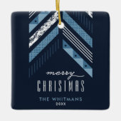Herringbone Band Christmas Ornament - Blue (Vorderseite)