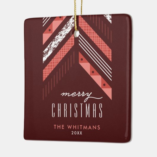 Herringbone Band Christmas Ornament - Rot (Links)