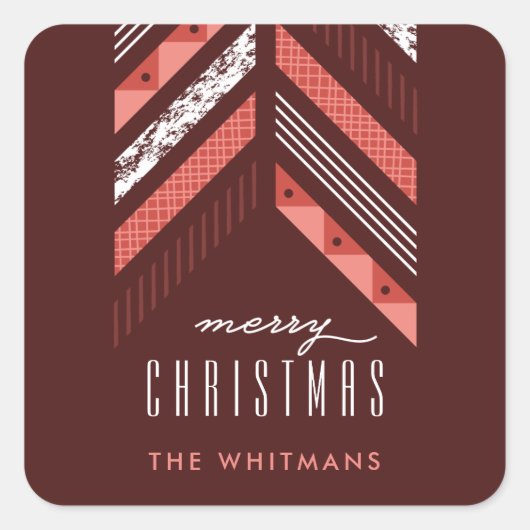 Herringbone Band Holiday Sticker - Maraschino (Vorderseite)