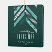 Herringbone Band Weihnachtsschmuck - Aquamarin (Links)