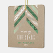 Herringbone Band Weihnachtsschmuck - Grün (Links)