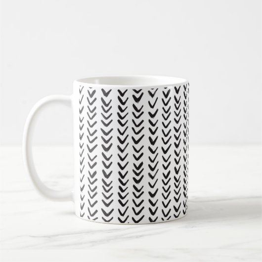 Herringbone Black & White Kaffeetasse (Links)