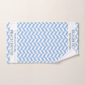 Herringbone Blue White Beach House | Individuelle  Badhandtuch Set (Handtuch)