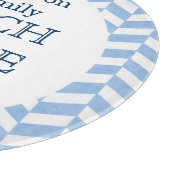 Herringbone Blue White Beach House Schneidebrett (Ecke)