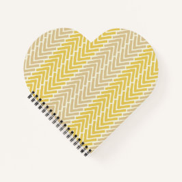 Herringbone Chic Yellow Brown Notizblock
