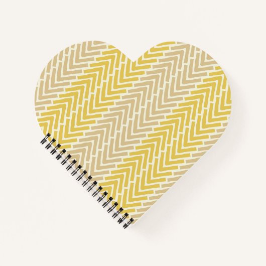 Herringbone Chic Yellow Brown Notizblock (Vorderseite)