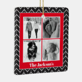 Herringbone Foto Collage Moderne Weihnachtszeit-Ke Keramikornament (Rechts)