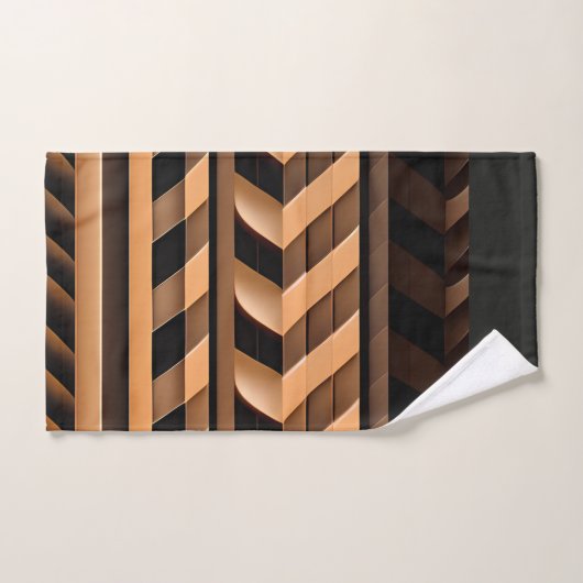 Herringbone geflochten braunes, modernes Muster Badhandtuch Set (Handtuch)