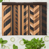 Herringbone geflochten braunes, modernes Muster Geschirrtuch (Gefaltet)