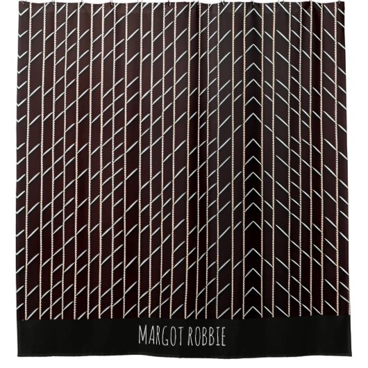 Herringbone geflochtene Flechte Beige Minimal Must Duschvorhang (Vorderseite)