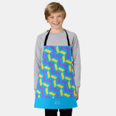 Herringbone Gelbe Violette Minimales Muster Schürze (Getragen)