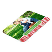 Herringbone Holiday Monogram Foto Magnet (Linke Seite)
