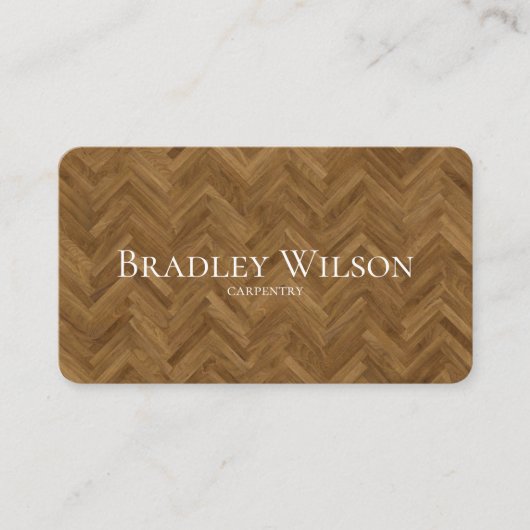 Herringbone - moderne Holzschnitzel-Visitenkarten Visitenkarte (Vorderseite)