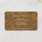 Herringbone - moderne Holzschnitzel-Visitenkarten Visitenkarte (Rückseite)