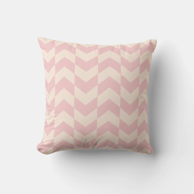 Herringbone-Muster Blush Pink Pillow Kissen (Vorderseite)