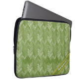 Herringbone-Muster für Forest Green Personal Laptopschutzhülle (Vorne Rechts)