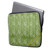 Herringbone-Muster für Forest Green Personal Laptopschutzhülle (Vorderseite Links)