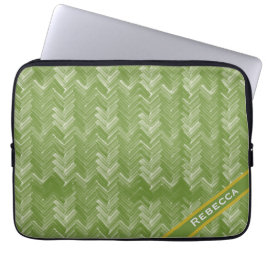 Herringbone-Muster für Forest Green Personal Laptopschutzhülle