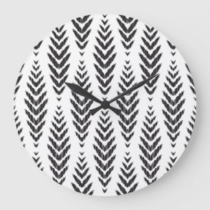 Herringbone-Muster für Wohngestaltung. Große Wanduhr