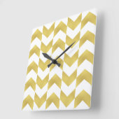 Herringbone-Muster Gold und Weiße Uhr (Winkel)