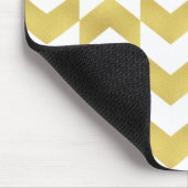 Herringbone Muster Gold & White Mousepad (Ecke)