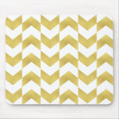 Herringbone Muster Gold & White Mousepad (Vorne)