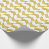 Herringbone Muster Gold & White Wrapping Paper Geschenkpapier (Ecke)