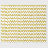 Herringbone Muster Gold & White Wrapping Paper Geschenkpapier (Flach)
