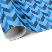Herringbone-Muster in blau Geschenkpapier (Rolleneckpunkt)
