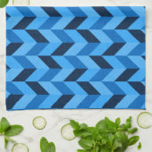 Herringbone-Muster in blau Geschirrtuch (Gefaltet)