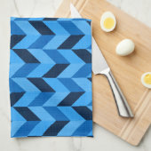 Herringbone-Muster in blau Geschirrtuch (Viertel Falte)